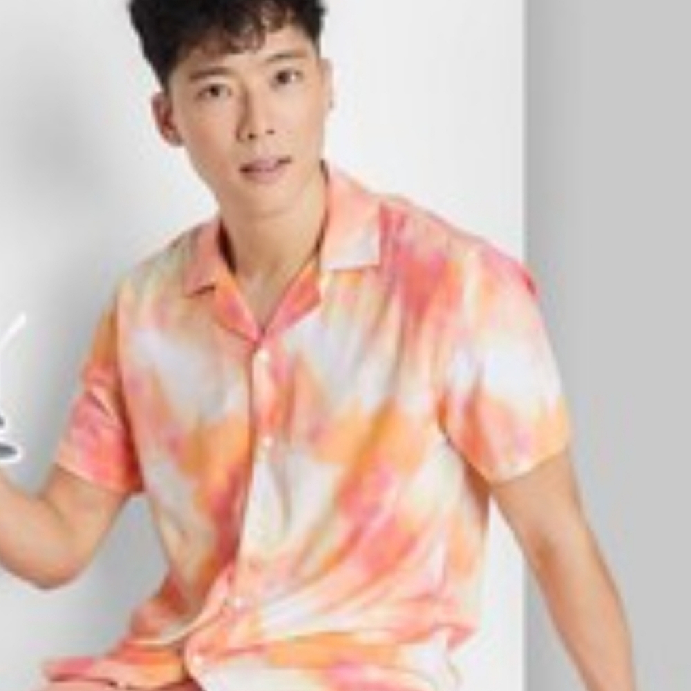 Yellow mens tie dye shirt